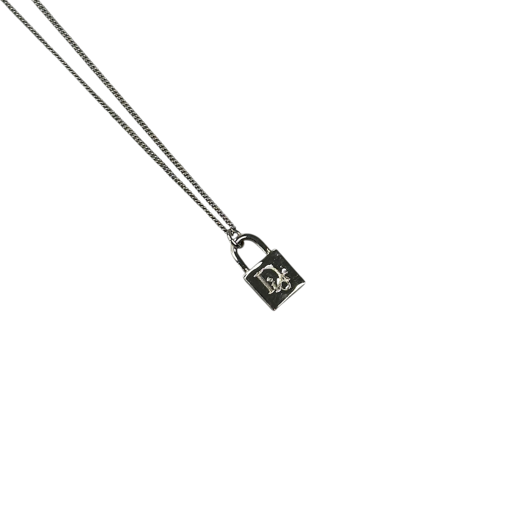 DIOR PADLOCK PENDANT NECKLACE