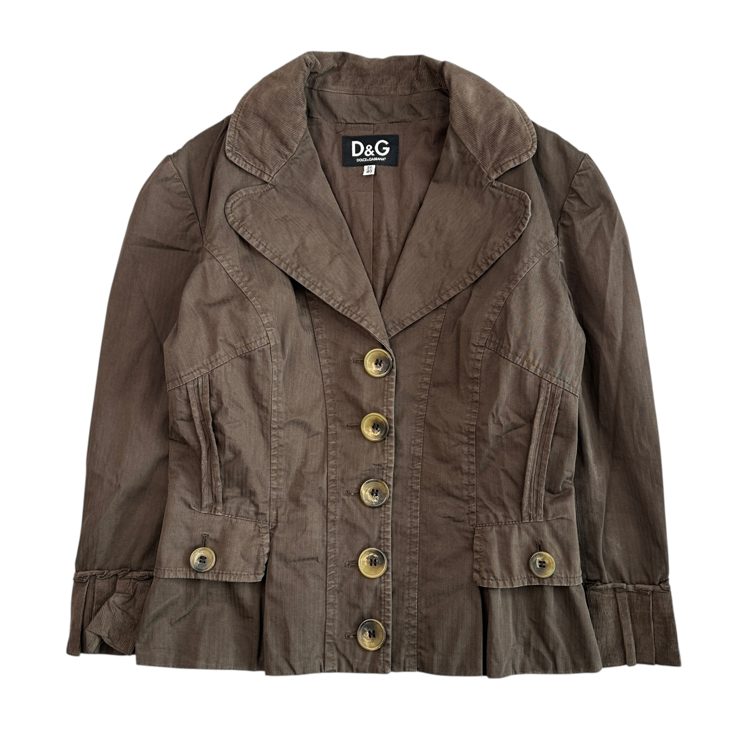 (40) DOLCE & GABBANA BLAZER JACKET - BROWN