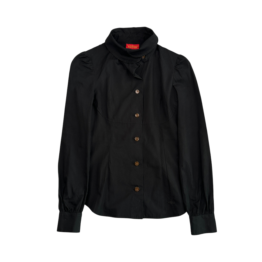 (2) VIVIENNE WESTWOOD RED LABEL BUTTON UP SHIRT - BLACK