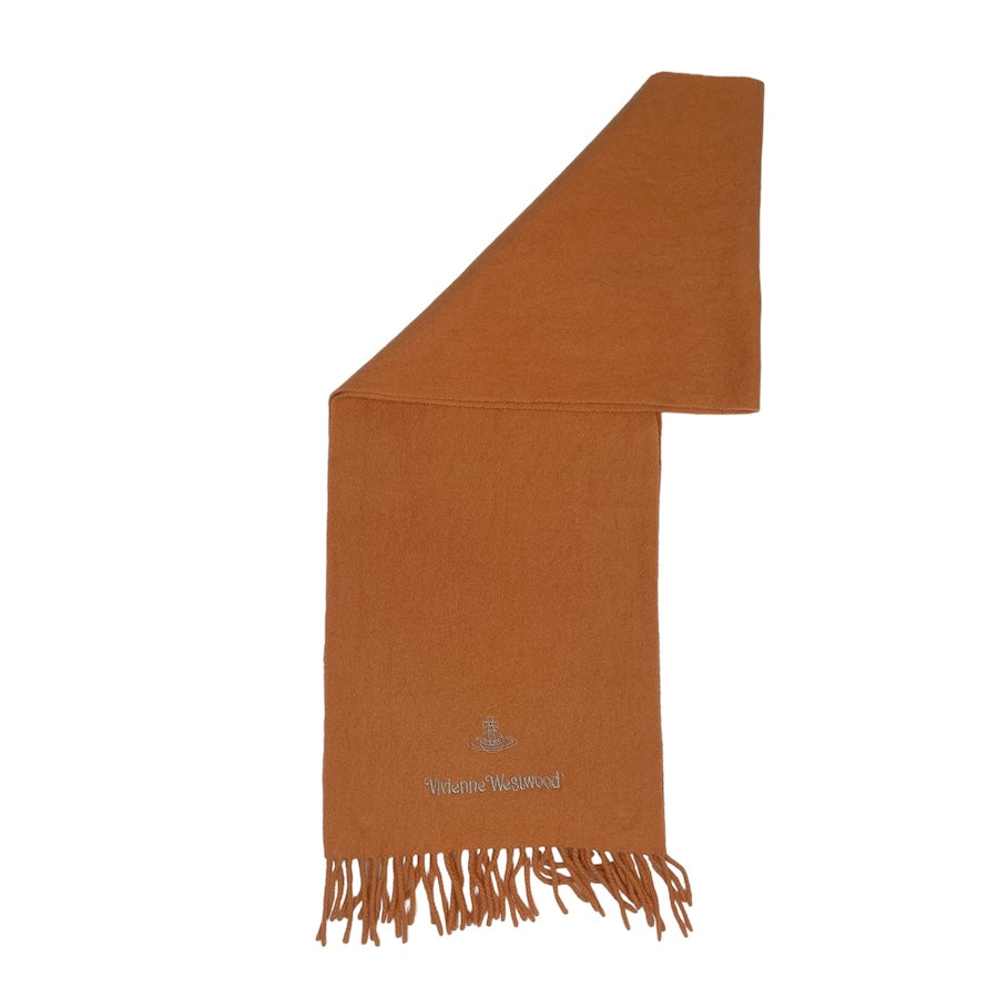 VIVIENNE WESTWOOD LIGHT ORANGE WOOLLEN SCARF W9I3U