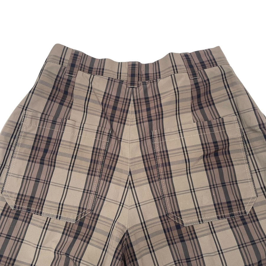 STUDIO NICHOLSON TECH MADRAS CHECK SORTE WIDE PANTS 3YHF8