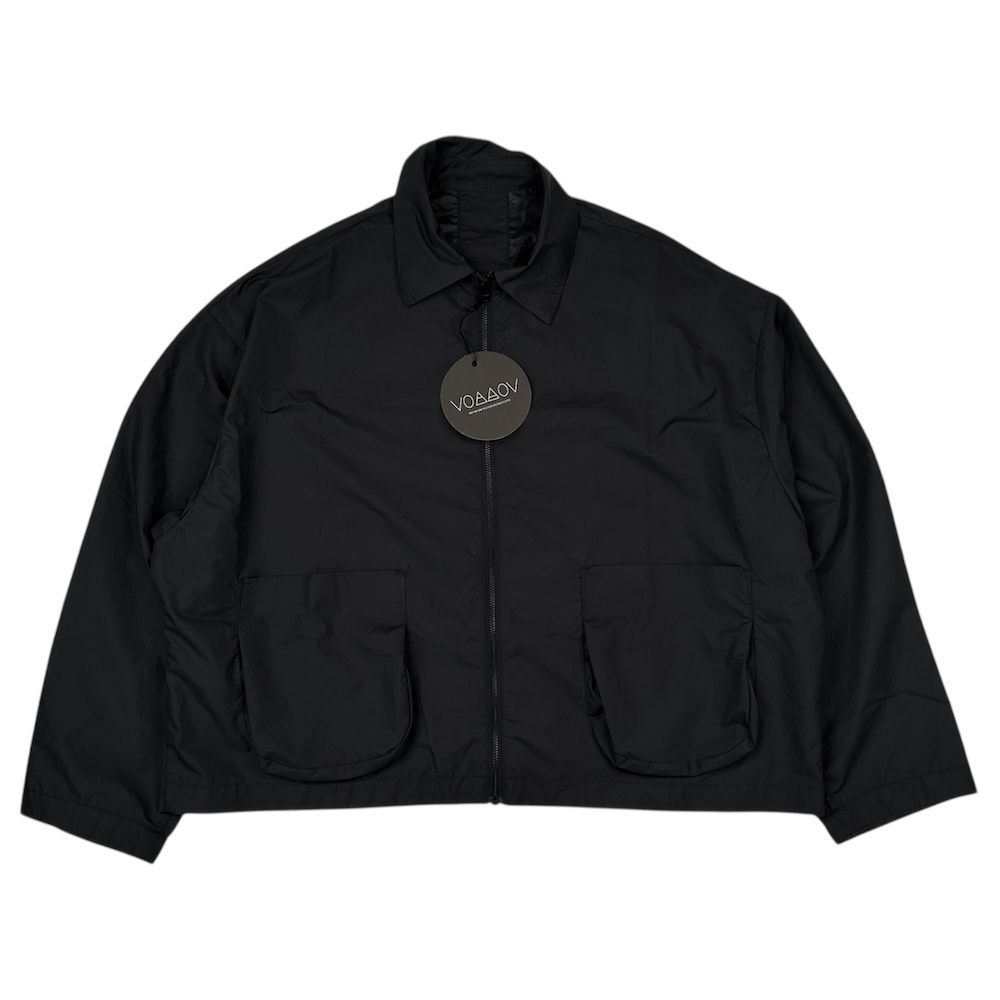 (NEW) VOAAOV COLLARED NYLON JACKET - BLACK