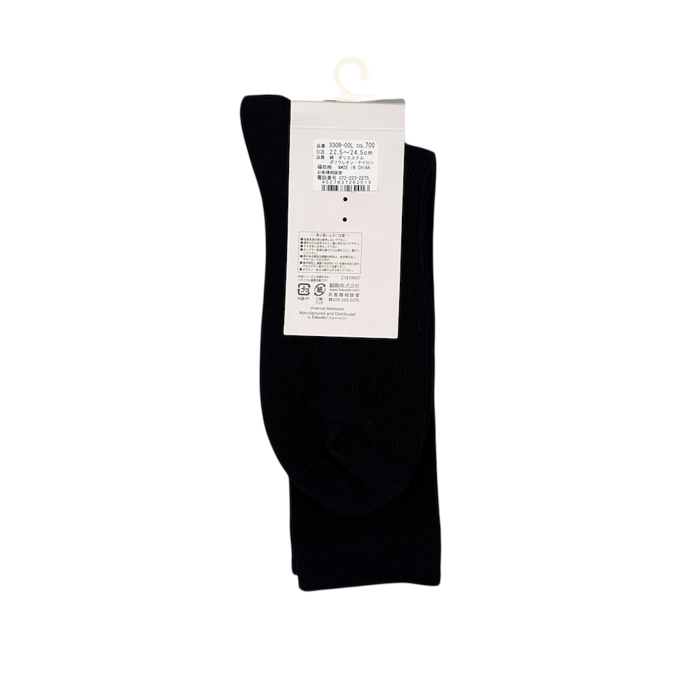(NEW) VIVIENNE WESTWOOD EMBROIDERED ORB SOCKS - NAVY [US 5.5-7.5]