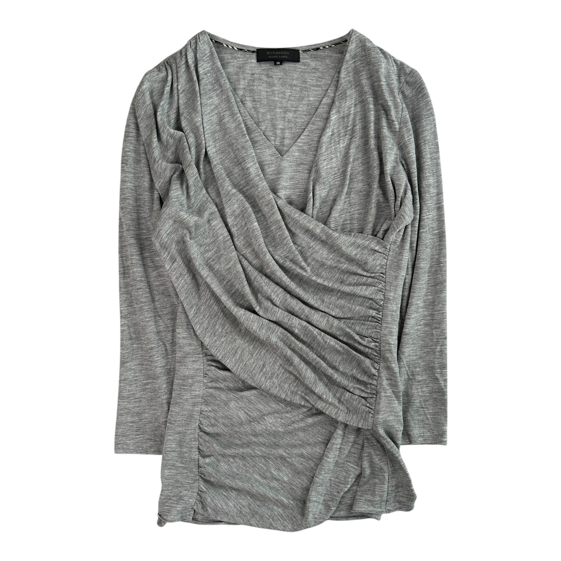 (38) BURBERRY BLACK LABEL V-NECK TOP - GREY