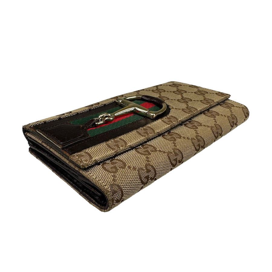 GUCCI GG CANVAS SHERRY LONG WALLET