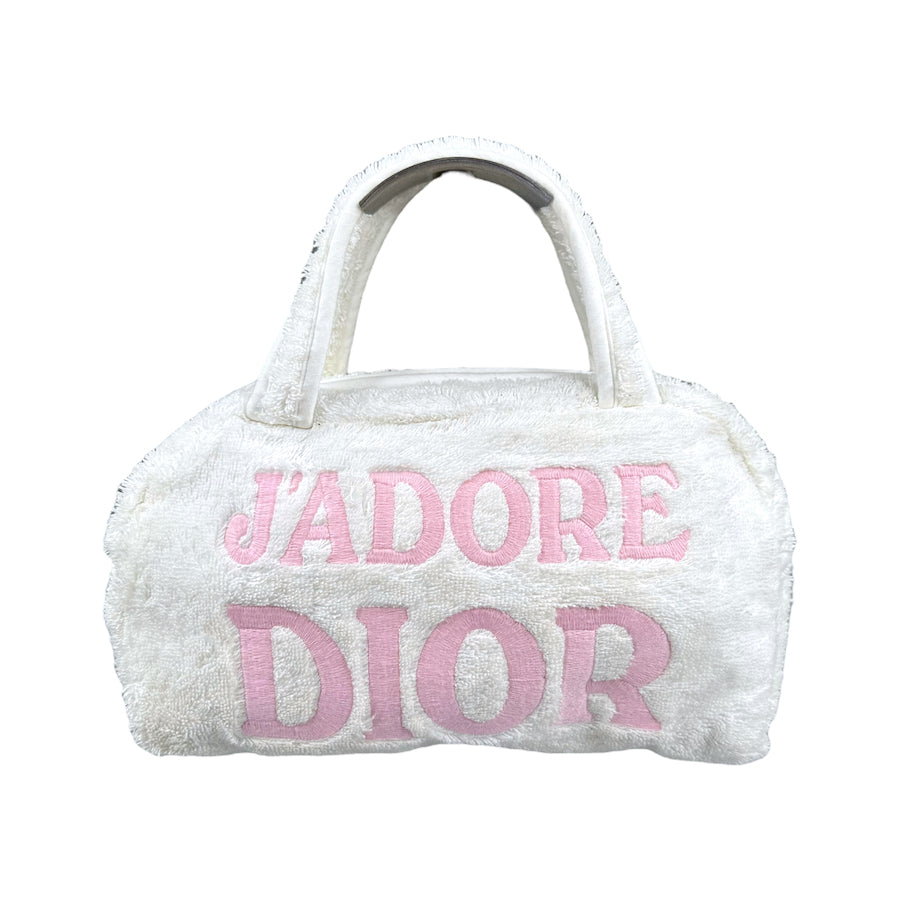 DIOR 'JADORE' TOWEL BAG PINK WHITE ND93