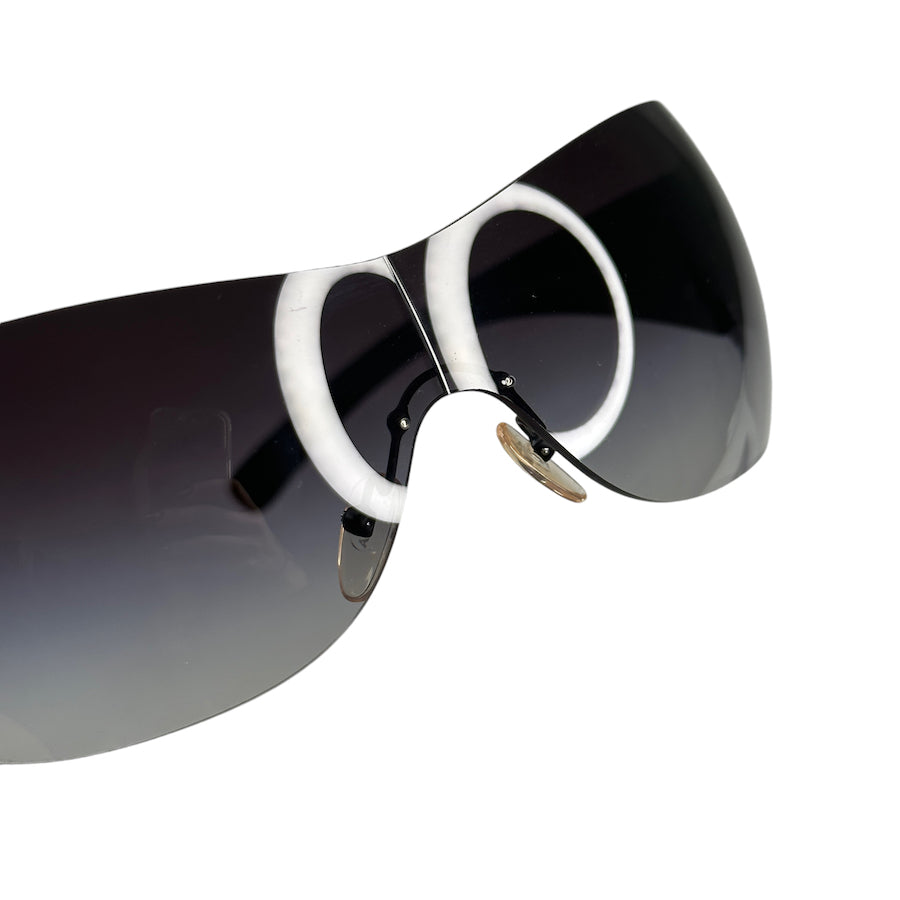 PRADA SPR04I SHIELD SUNGLASSES BLACK