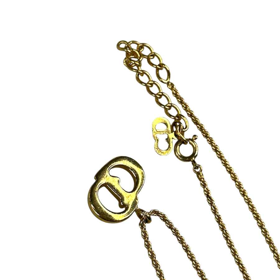 DIOR CD INITIALS PENDANT NECKLACE - GOLD PLATED