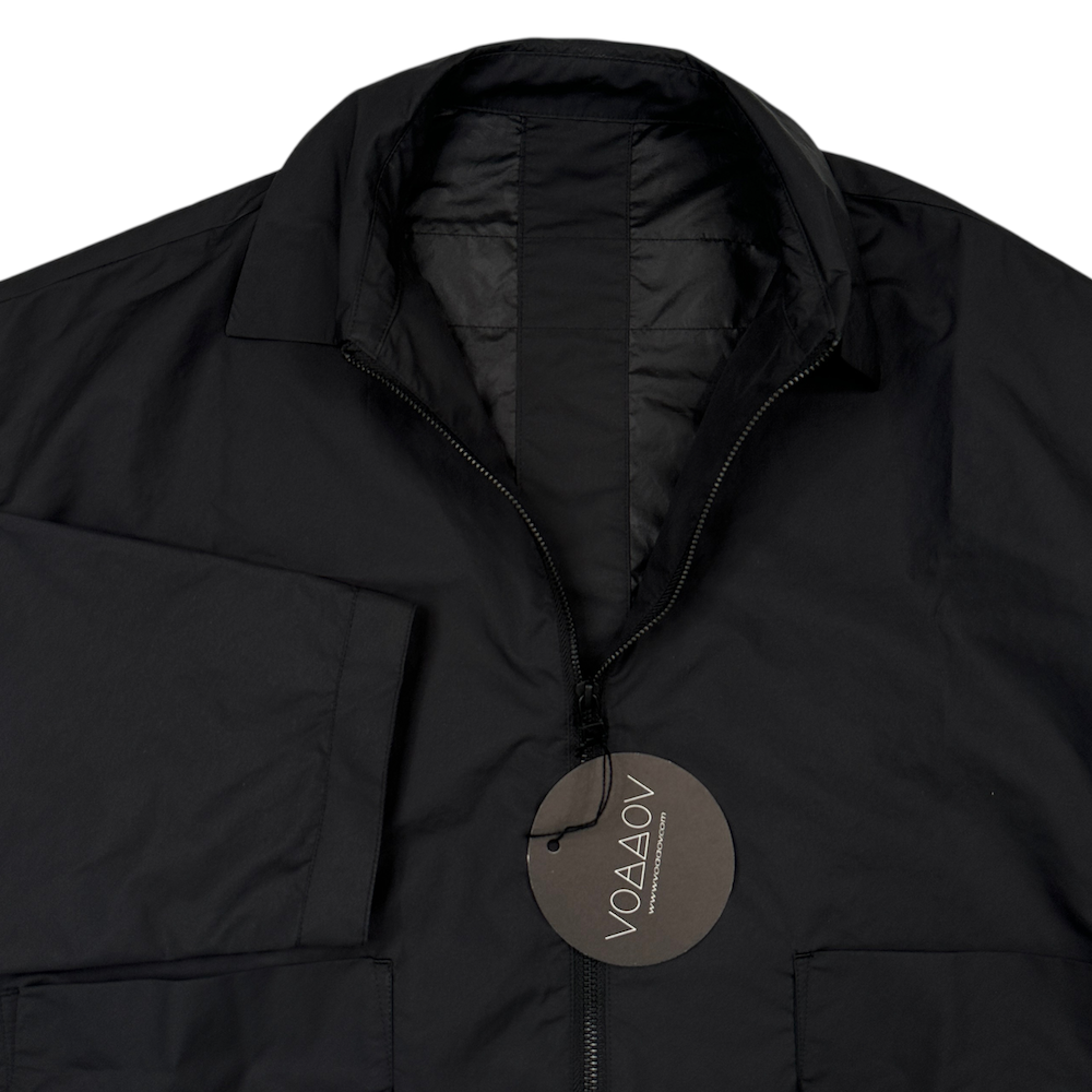 (NEW) VOAAOV COLLARED NYLON JACKET - BLACK