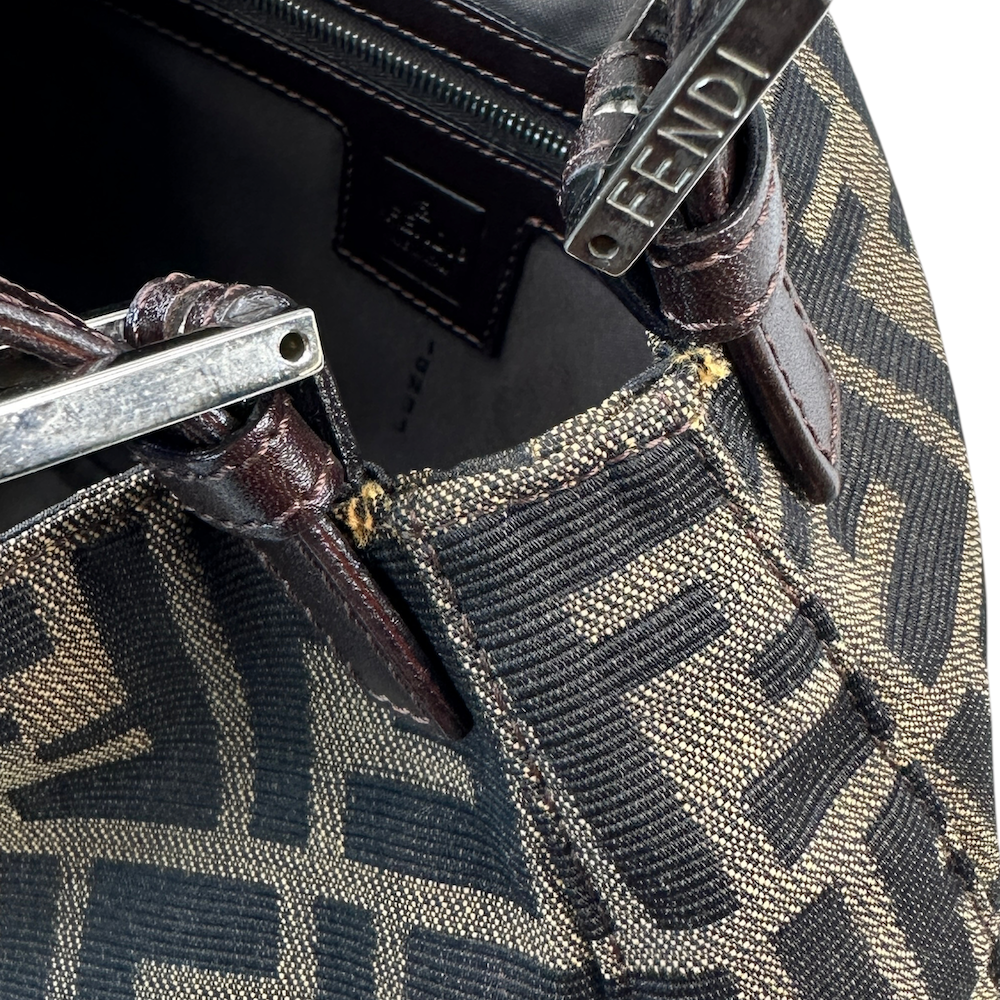 FENDI ZUCCA CANVAS SHOULDER BAG