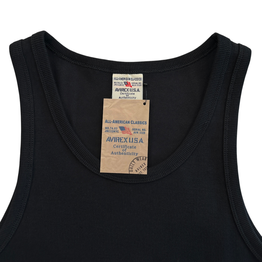 (NEW) AVIREX EVERY DAY TANK TOP - BLACK