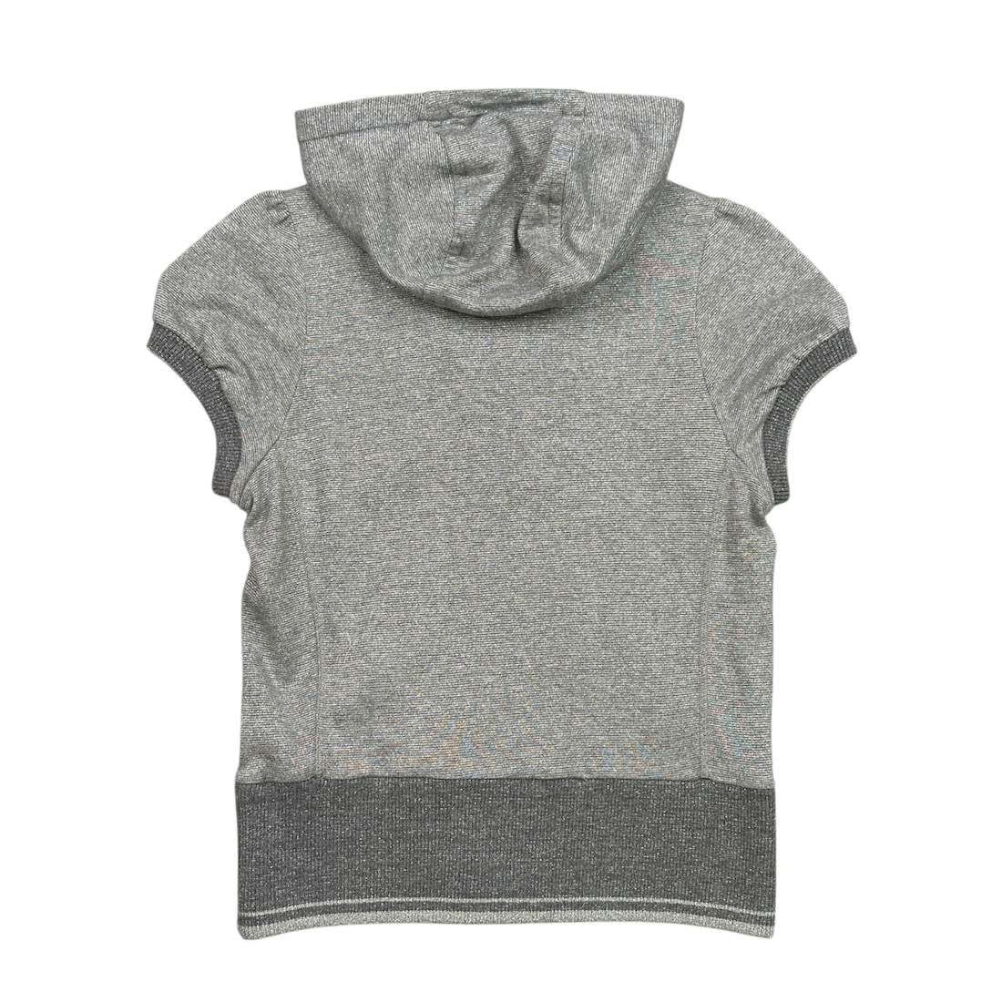 (38) BURBERRY BLUE LABEL SHORT SLEEVE ZIP HOODIE - SILVER/GREY