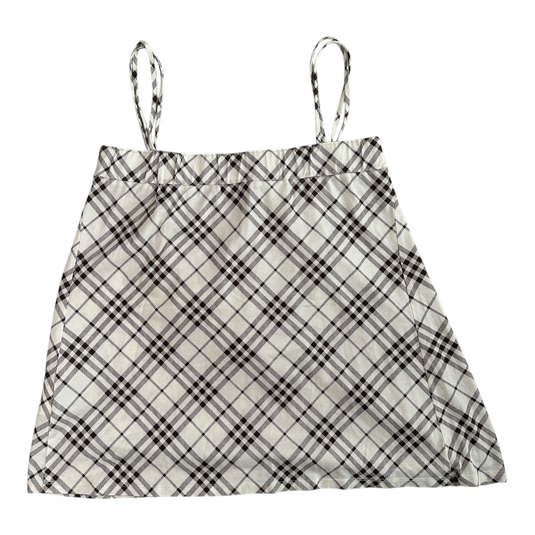 (38 BURBERRY NOVA CHECK SHOULDER STRAP TOP - WHITE