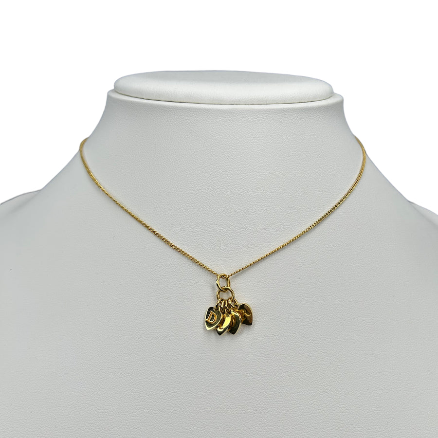 DIOR GOLD INDIVIDUAL LETTER HEART NECKLACE