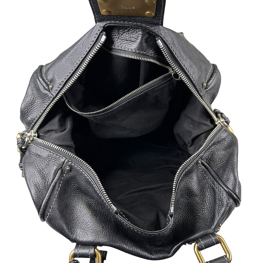 CHLOE BLACK LEATHER PADDINGTON BAG 838W3H