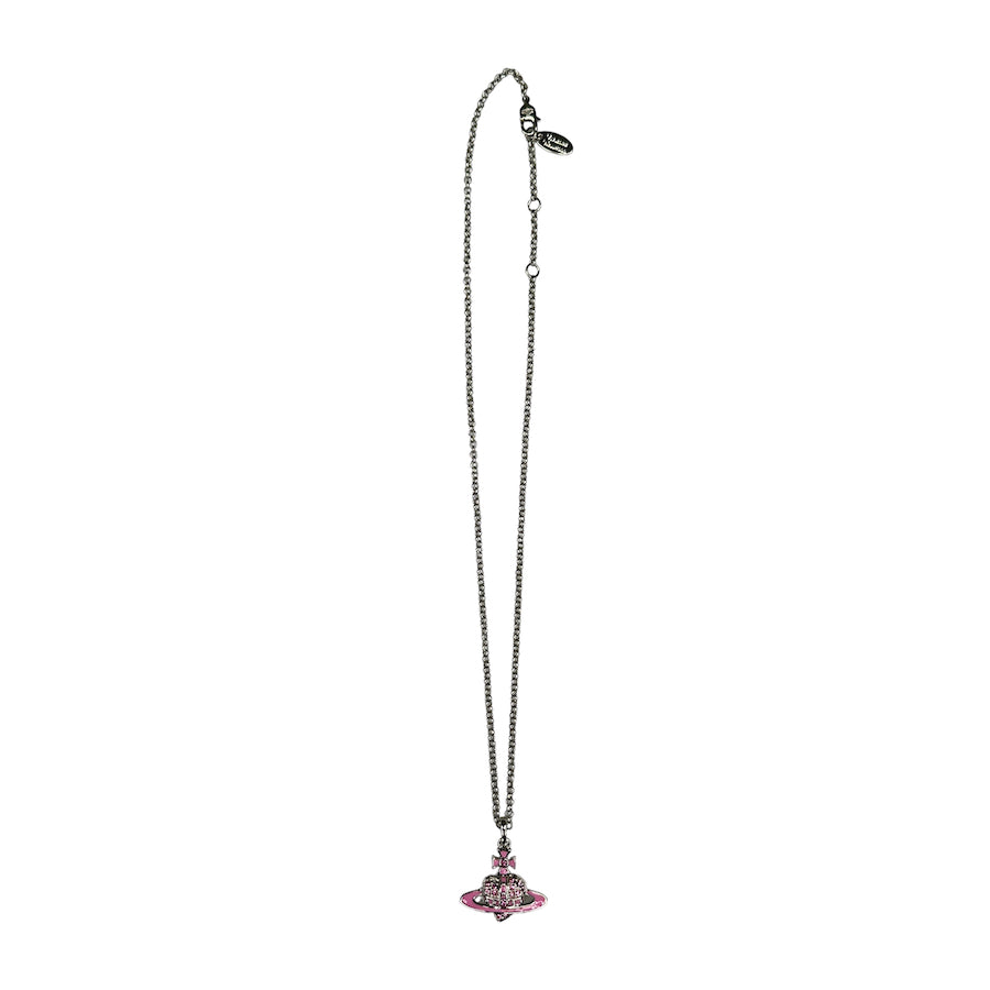 (NEW) VIVIENNE WESTWOOD ROSE CRYSTAL REVERSE HEART NECKLACE (AW22)