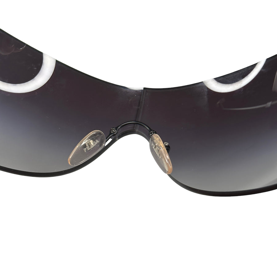 PRADA SPR04I SHIELD SUNGLASSES BLACK