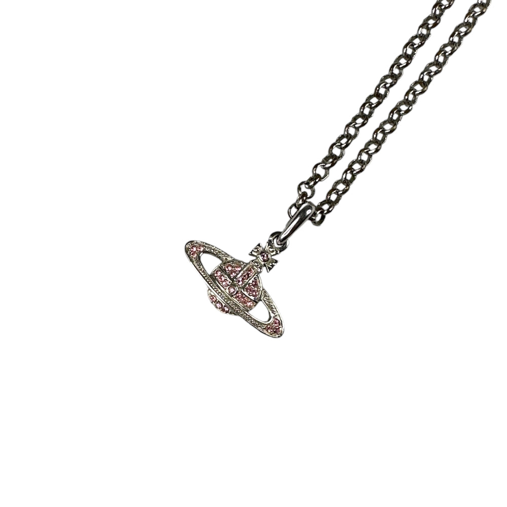 VIVIENNE WESTWOOD PINK RHINESTONE MAYFAIR NECKLACE