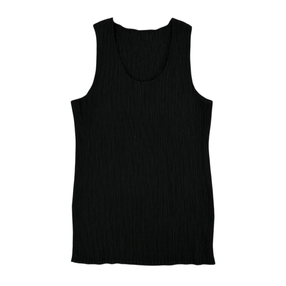 ISSEY MIYAKE PLEATED TANK TOP - BLACK