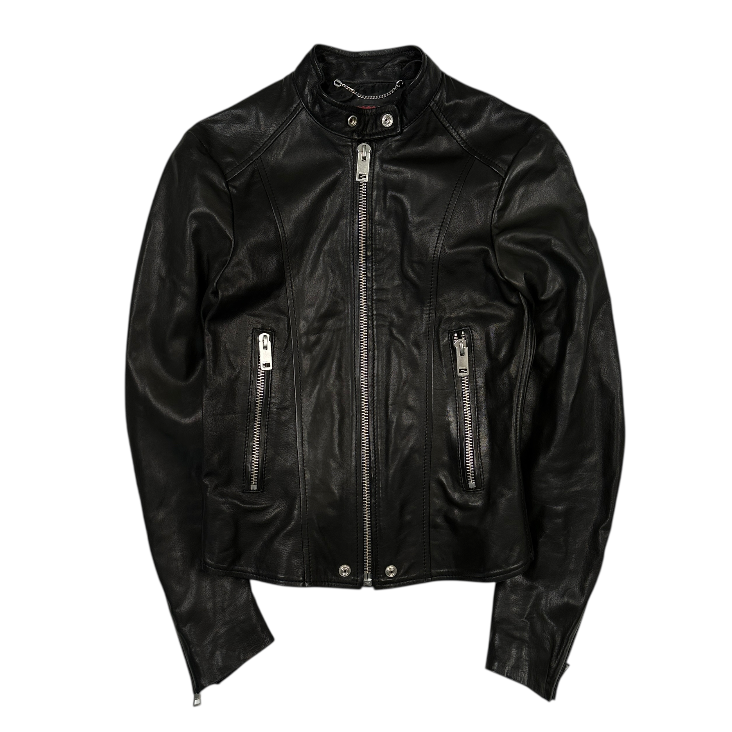 DIESEL LEATHER JACKET - BLACK