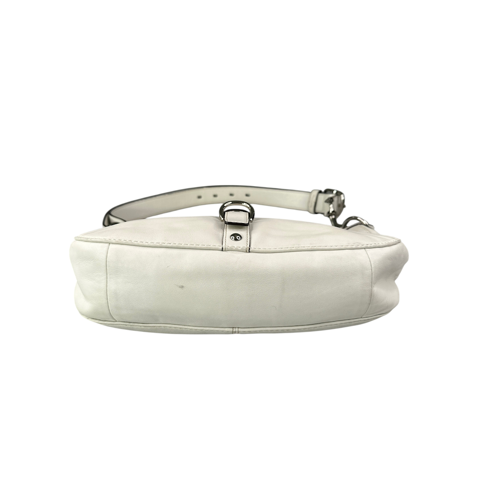 COACH BUCKLE DETAIL SHOULDER BAG - CREAM