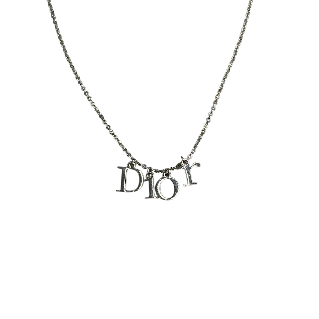 DIOR LETTER CHARM NECKLACE