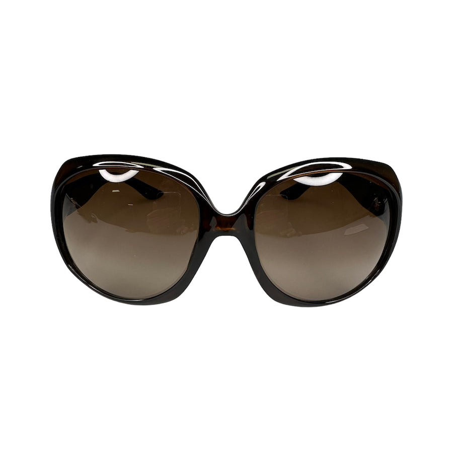 DIOR GLOSSY 1 OVERSIZED SUNGLASSES - BROWN
