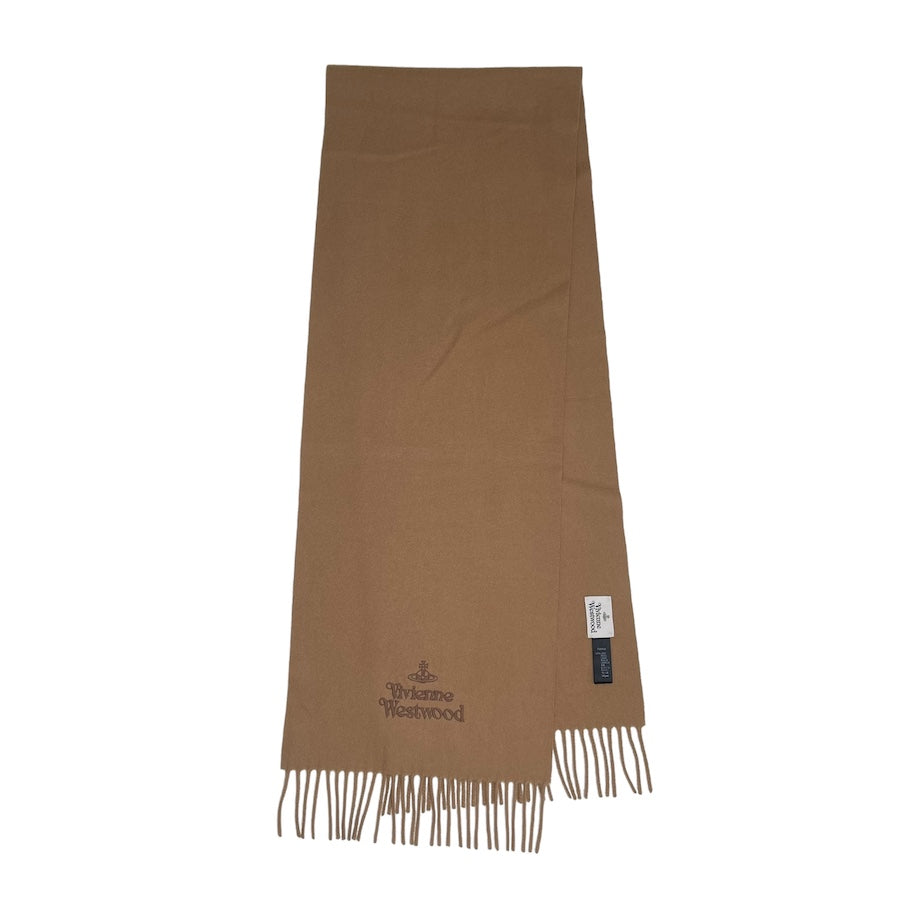 VIVIENNE WESTWOOD LIGHT BROWN WOOLLEN SCARF GHR9