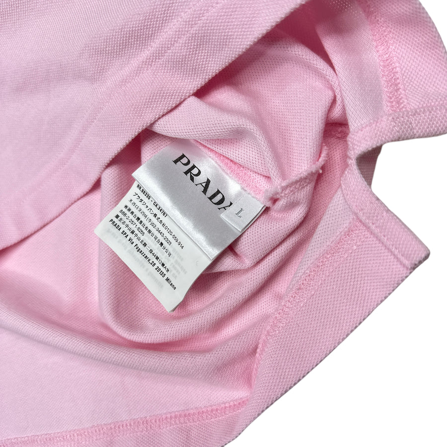 PRADA 2017 RUBBER LOGO POLO SHIRT - PINK