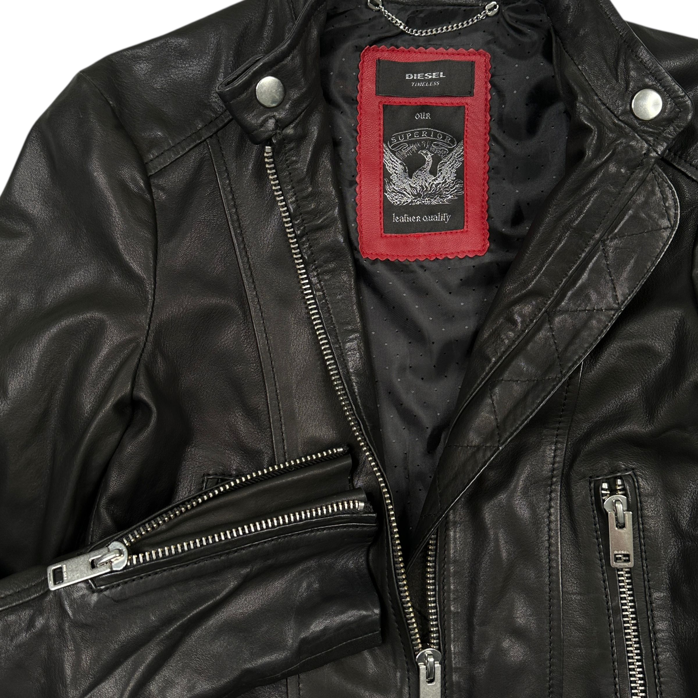 DIESEL LEATHER JACKET - BLACK