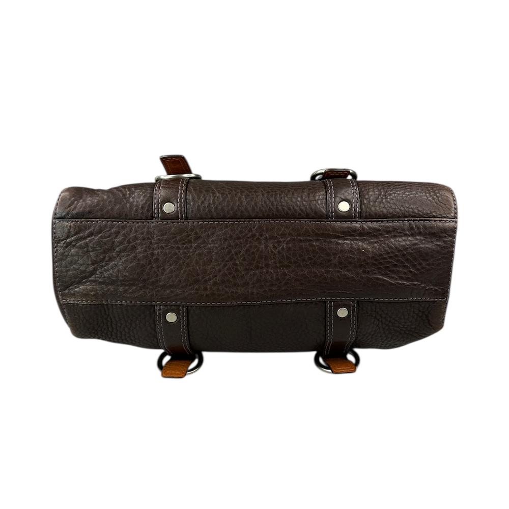 COACH PEBBLED LEATHER SHOULDER BAG - BROWN