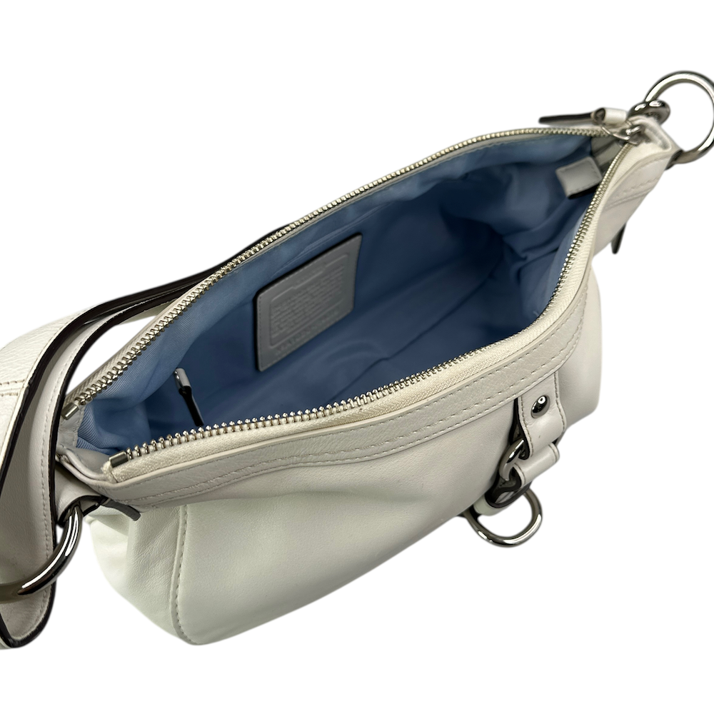 COACH BUCKLE DETAIL SHOULDER BAG - CREAM