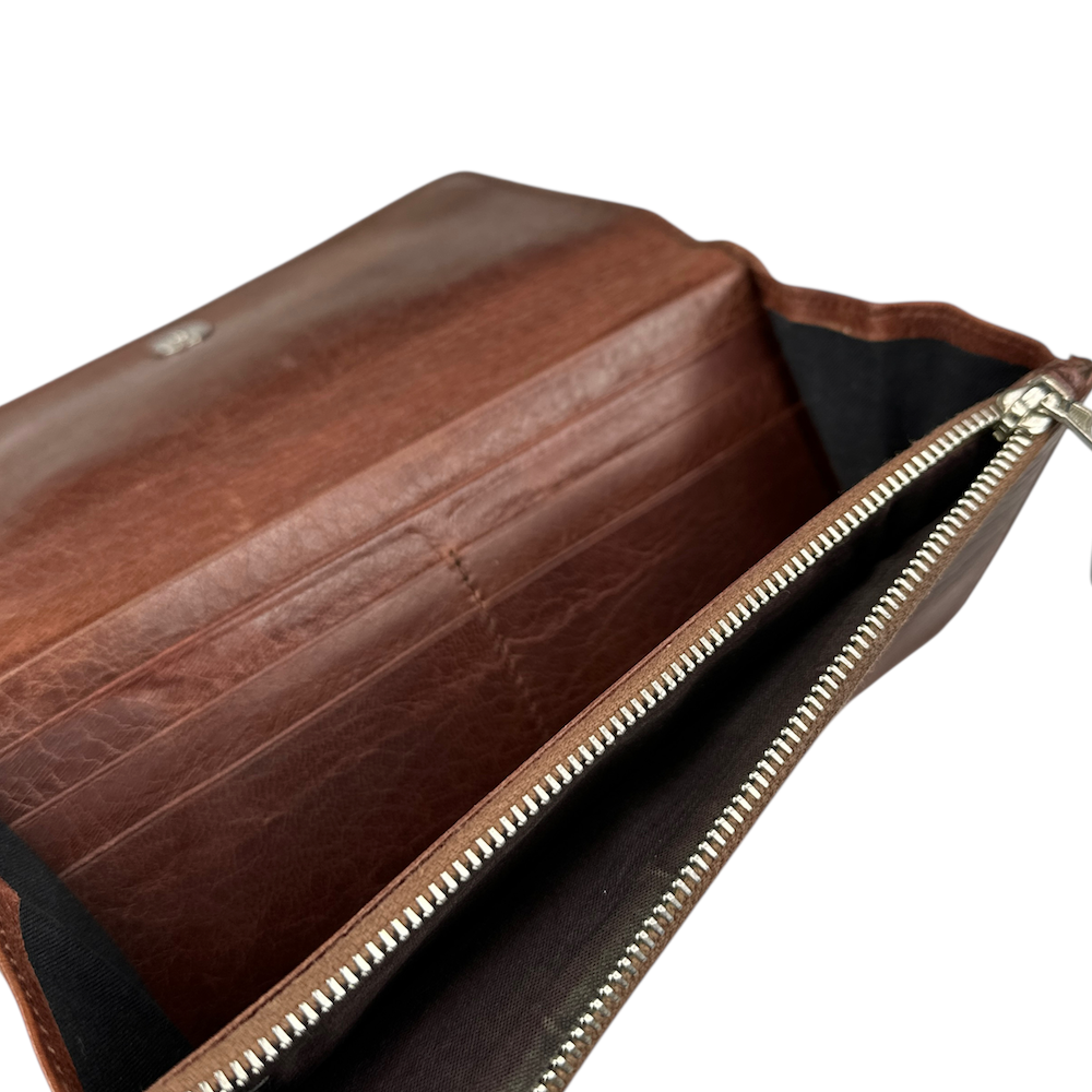 BALENCIAGA MOTORCYCLE WALLET - BROWN
