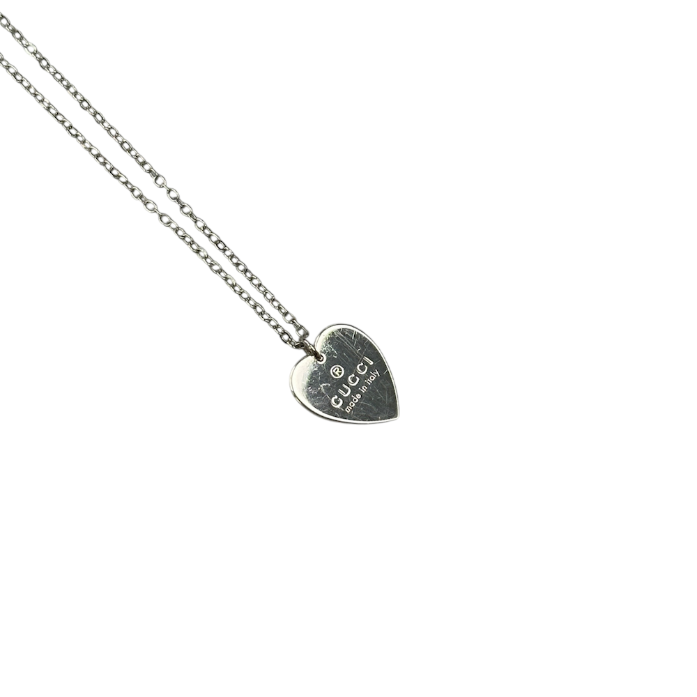 GUCCI 925 SILVER HEART PENDANT (AFTERMARKET CHAIN)