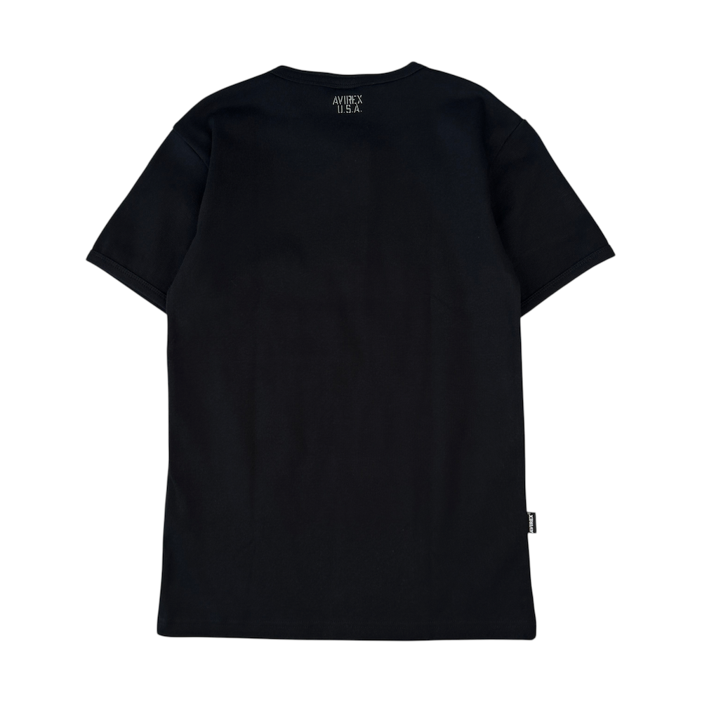 (NEW) AVIREX EVERY DAY HENLEY T-SHIRT- BLACK