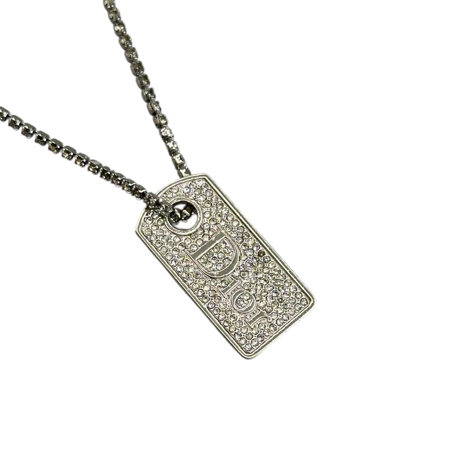 DIOR RHINESTONE CHARM BRACELET - SILVER PLATED