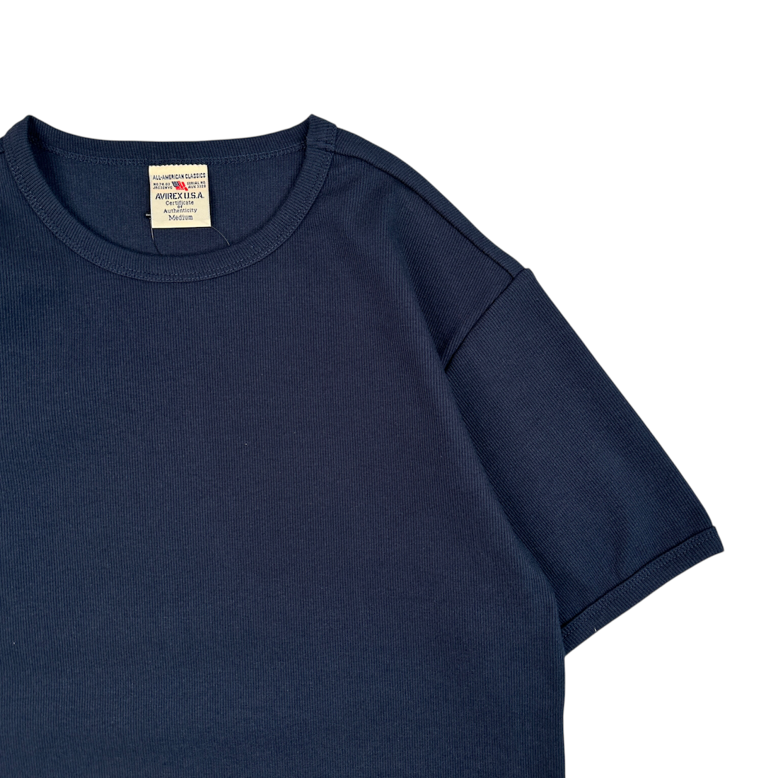 (NEW) AVIREX RIBBED EVERY DAY T-SHIRT - NAVY