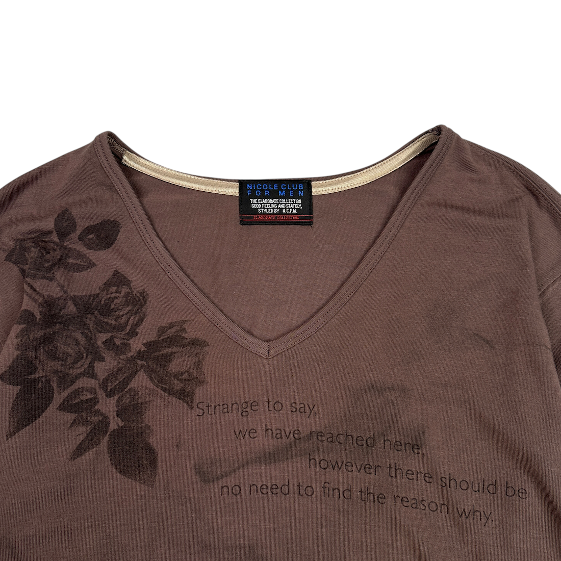 (46) NICOLE CLUB FOR MEN "STRANGE TO SAY" V-NECK LONG SLEEVE
