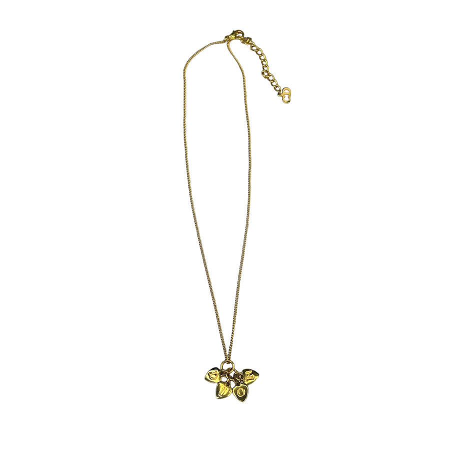 DIOR GOLD INDIVIDUAL LETTER HEART NECKLACE