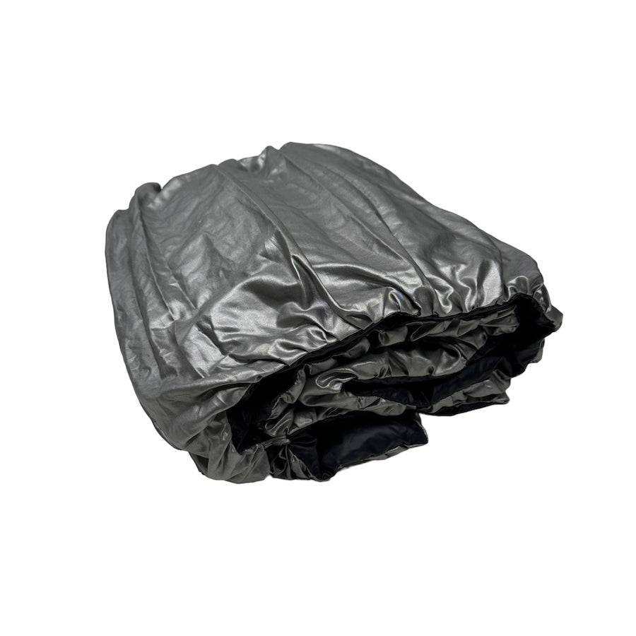 (NEW) ISSEY MIYAKE PUFFER DOWN SCARF - SILVER / BLACK