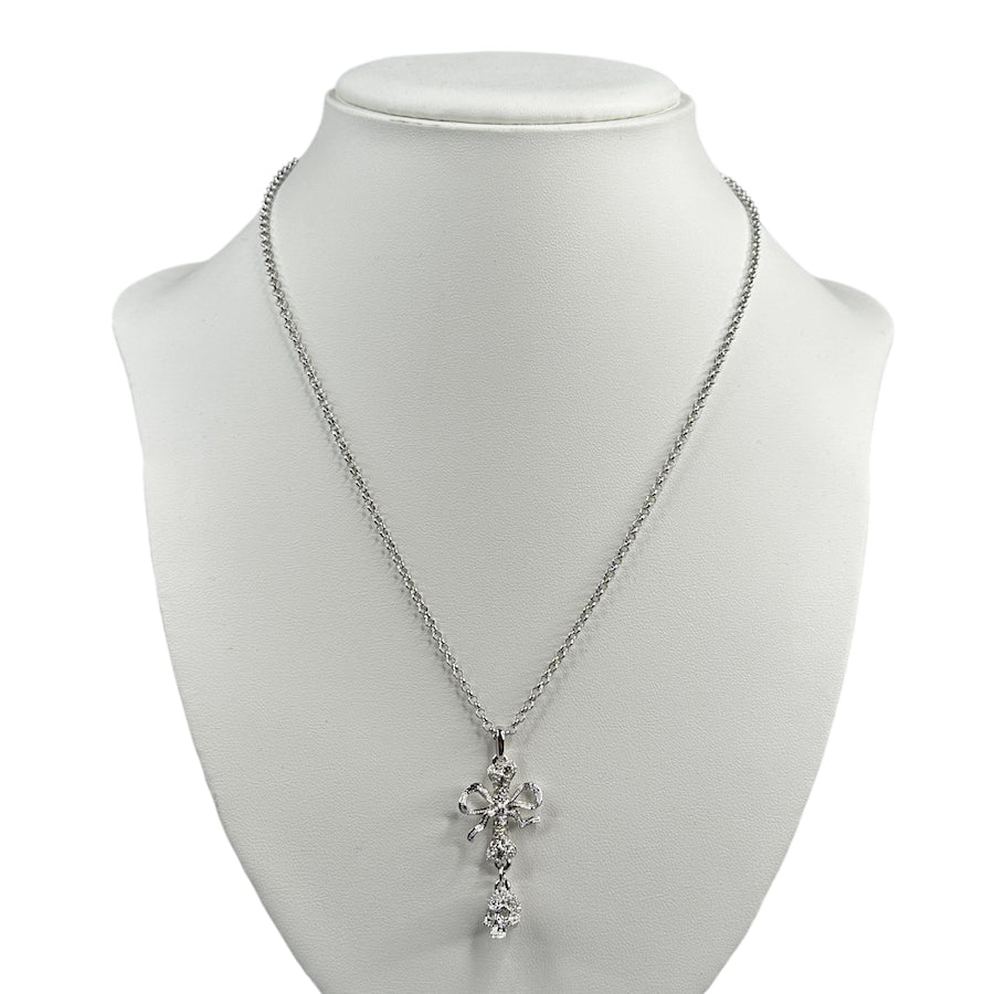 VIVIENNE WESTWOOD SKULL & RIBBON NECKLACE - SILVER PLATED