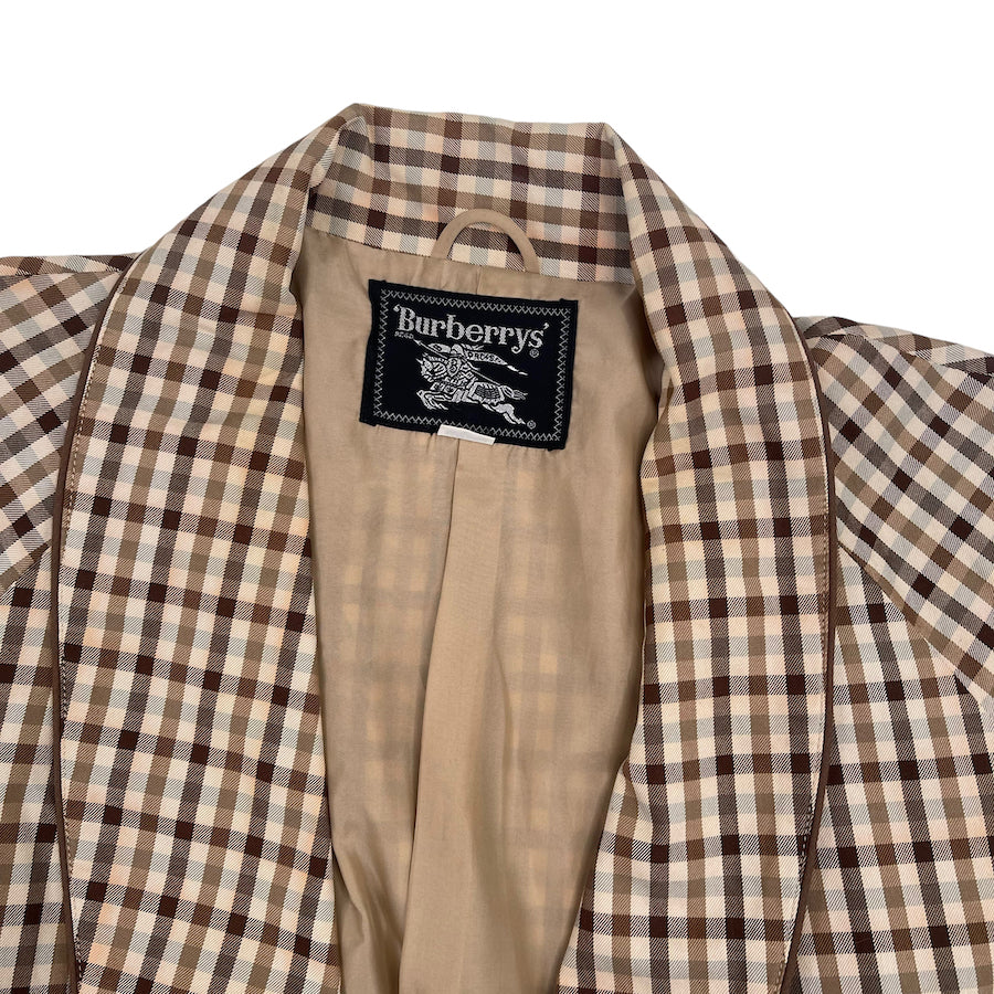 BURBERRY BROWN CHECKERED TRENCH COAT