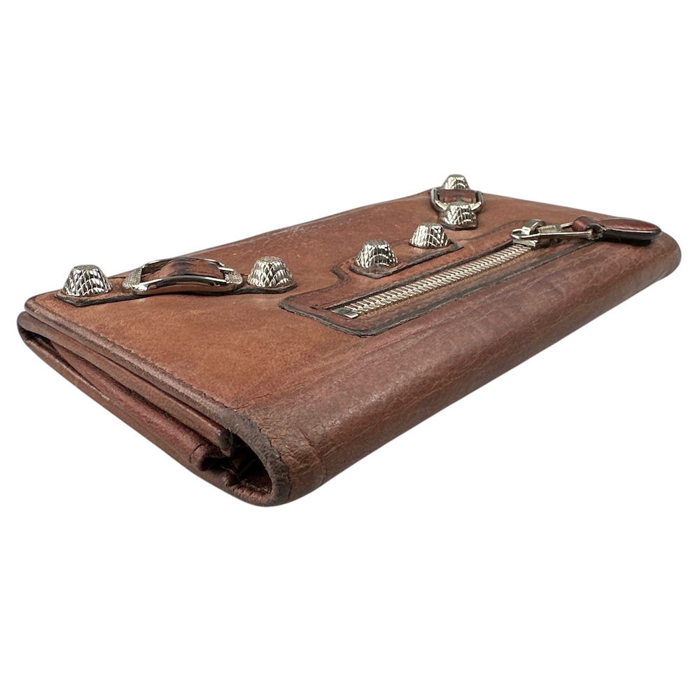 BALENCIAGA MOTORCYCLE WALLET - BROWN