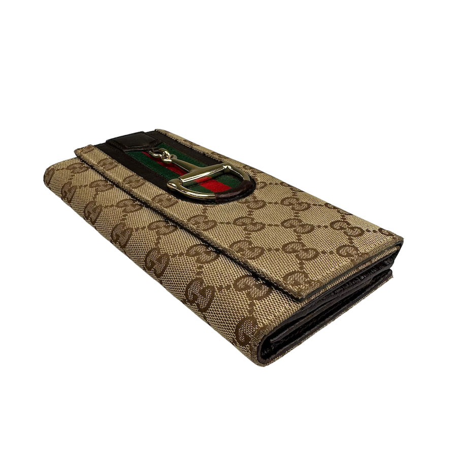 GUCCI GG CANVAS SHERRY LONG WALLET