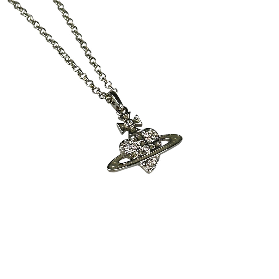 VIVIENNE WESTWOOD PLATINUM REVERSE HEART NECKLACE