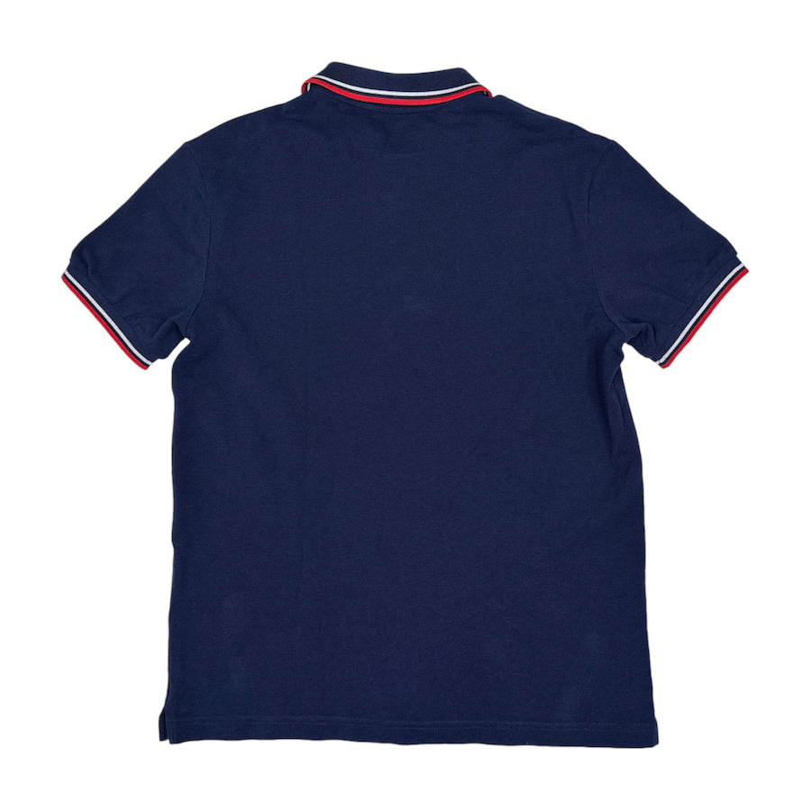 PRADA 2018 RUBBER LOGO POLO SHIRT - NAVY