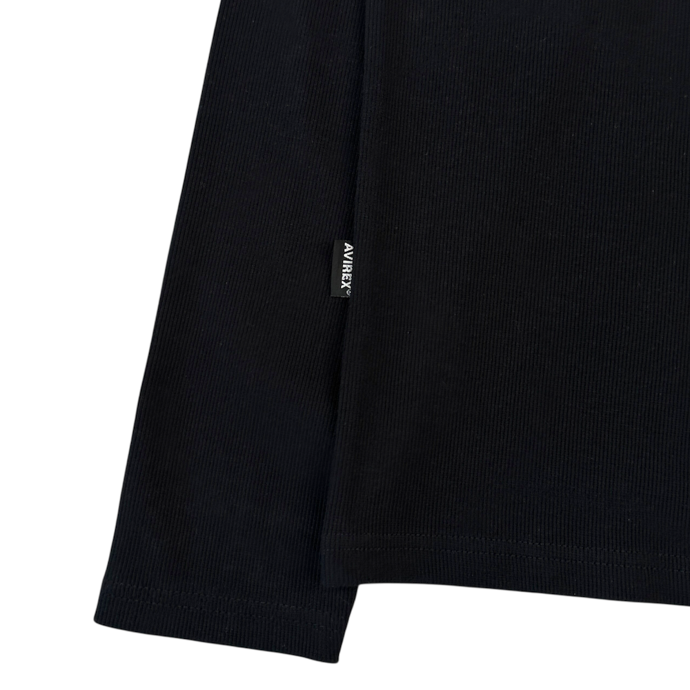 (NEW) AVIREX EVERY DAY HENLEY LONG SLEEVE - BLACK