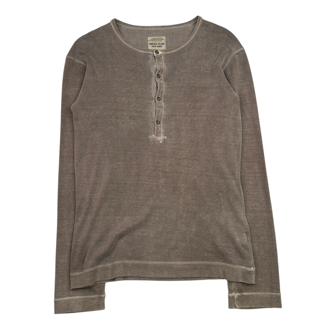 NICOLE CLUB FOR MEN HENLEY LONG SLEEVE - BROWN