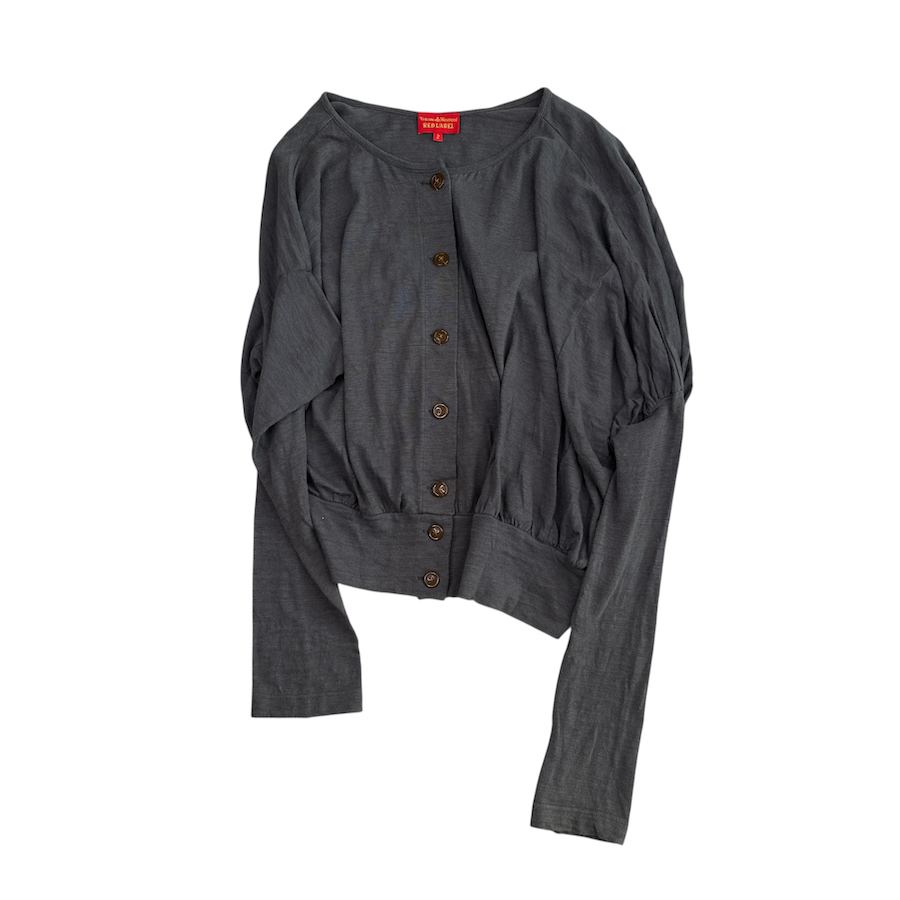 (2) VIVIENNE WESTWOOD RED LABEL ASYMMETRICAL CARDIGAN - GREY