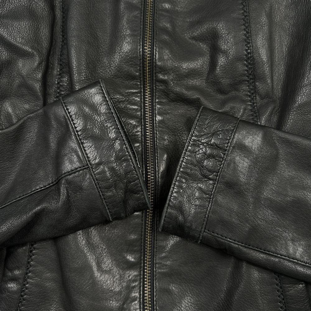 ARMANI JEANS LEATHER JACKET - BLACK